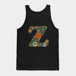 Hippie Floral Letter Z Tank Top